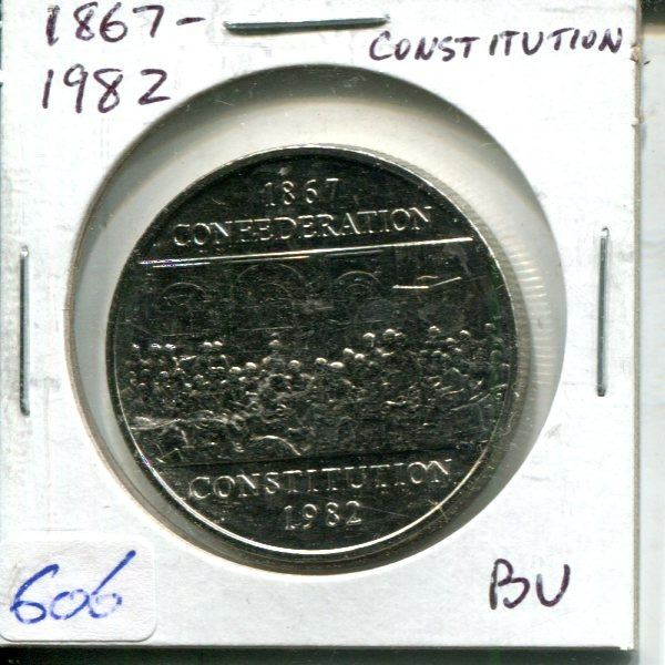 1867 – 1982 Confederation & Constitution Dollar. BU. Nice.