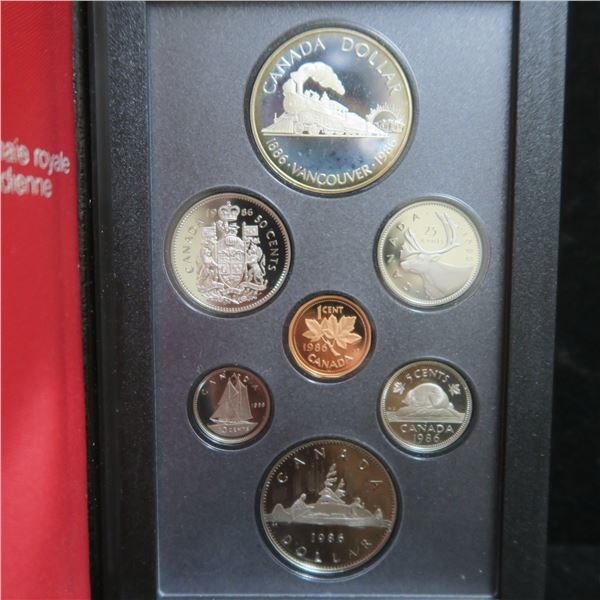 1986 Proof Set. 7-coin set includes Silver Dollar that commemorates the 100th Anniversary of Vancouv