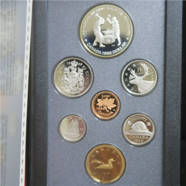 1988 Proof Set. 7-coin set includes Silver Dollar that commemorates the 250th Anniversary of the fir