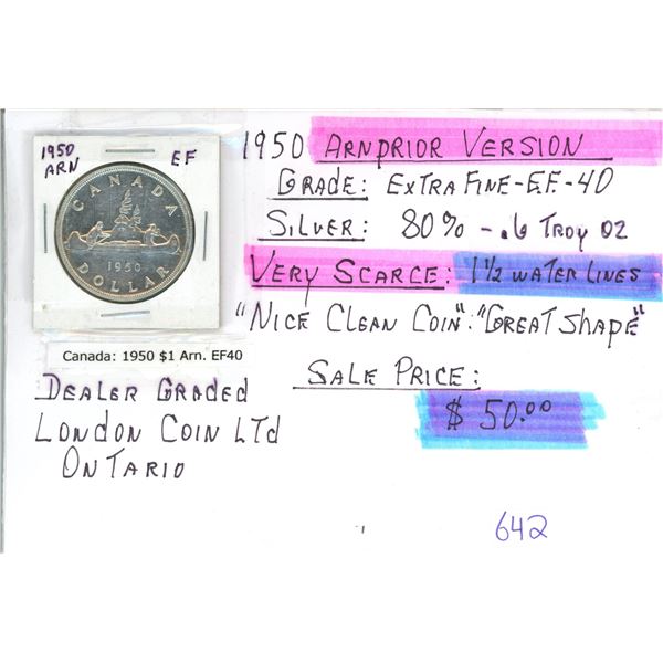 1950 Canda silver dollar EF-40