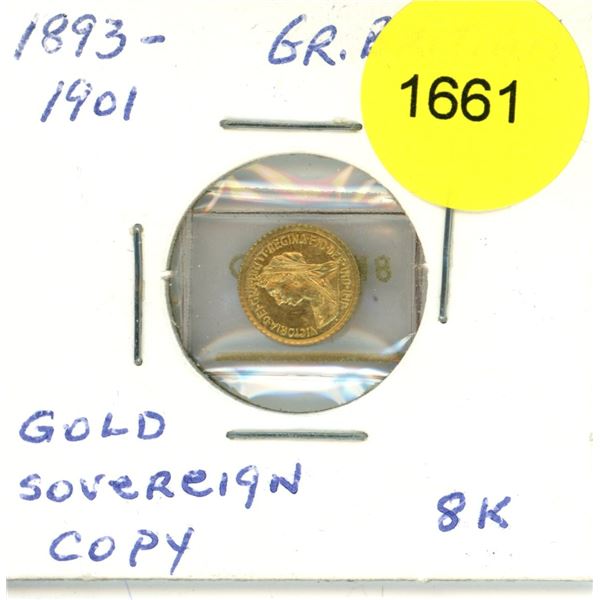 1893-1901 Great Britain Gold Sovereign Copy - 8K Gold