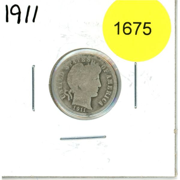1911 US Barber Ten Cent Coin