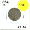 Image 1 : 1936D US Buffalo Nickel
