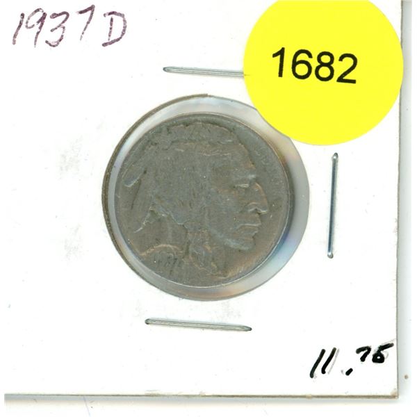 1937D US Buffalo Nickel