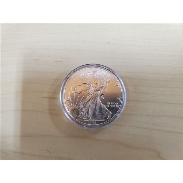 1996 US 1 oz fine silver one dollar