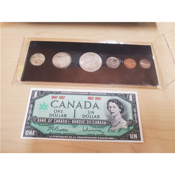 1967 Mint Set with One Dollar Paper Bill