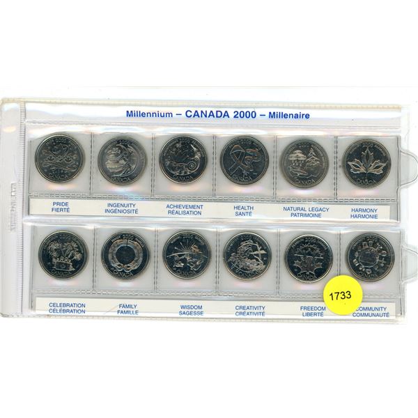 2000 Millennium Twenty-Five Cent  Coins