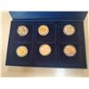 Image 3 : Six Presidential One Dollar Gold Plated Coins in Blue Box