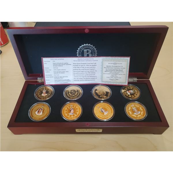 Queen Elizabeth II 90th Birthday Imperial Crown 24K Gold Plated Set