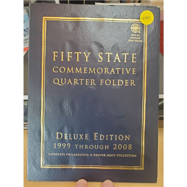 1999-2008 Fifty States Commerative Quarter Folder - not complete