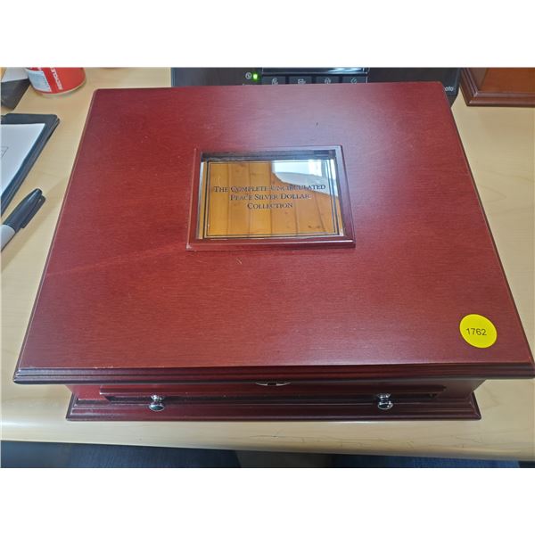 Empty Mahogany Case with Blue Velvet Inside