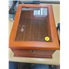 Image 1 : Empty Mahogany Coin Display Case with Glass Top