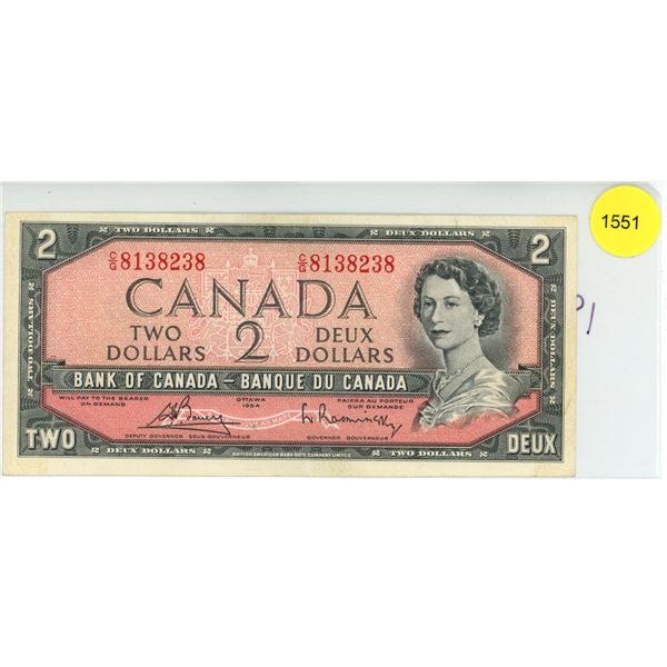 1954 Canadian Two Dollar Bill