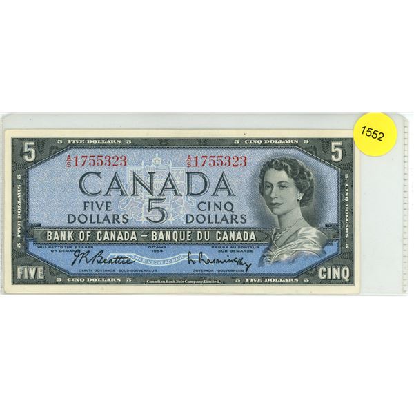 1954 Canadian Five Dollar Bill