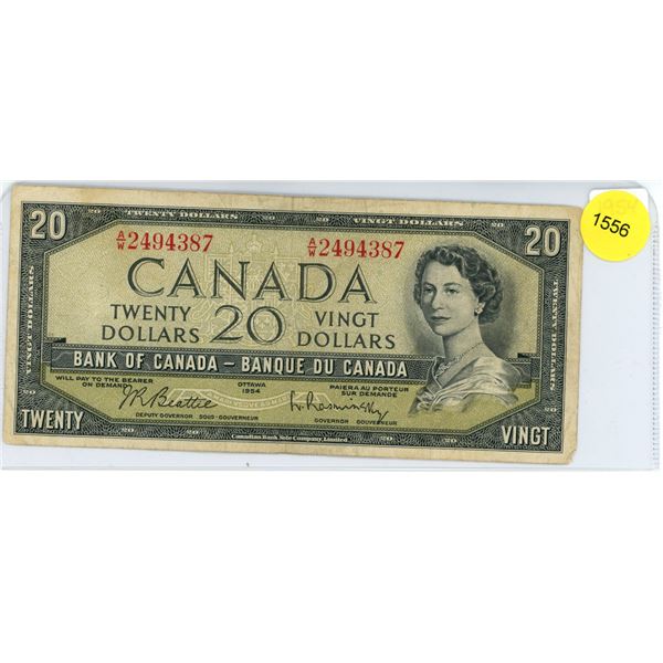 1954 Canadian Twenty Dollar Bill