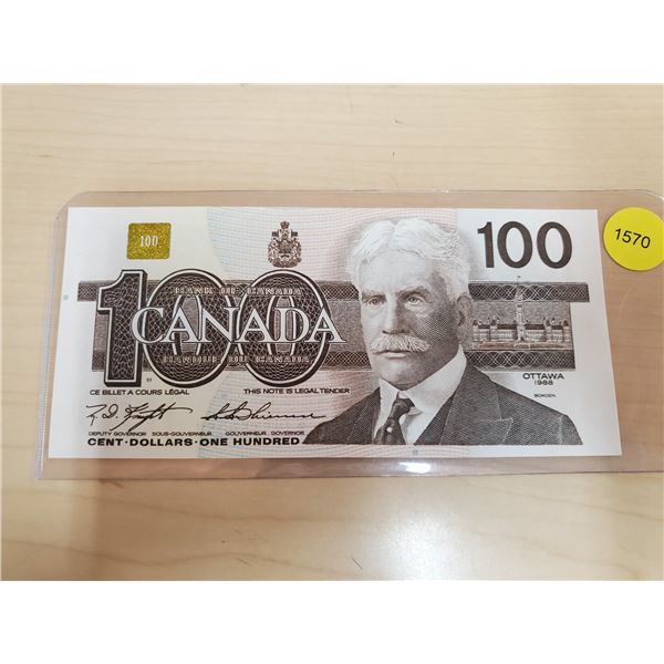 1968 Canadian One Hundred Dollar Bill