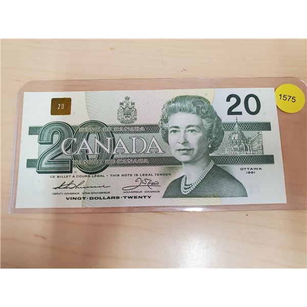 1991 Canadian Twenty Dollar Bill