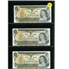 Image 1 : Sheet of 3 1973 Canadian One Dollar Bills