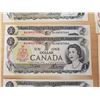 Image 3 : Sheet of 16 1973 Canadian One Dollar Bills in Sequences