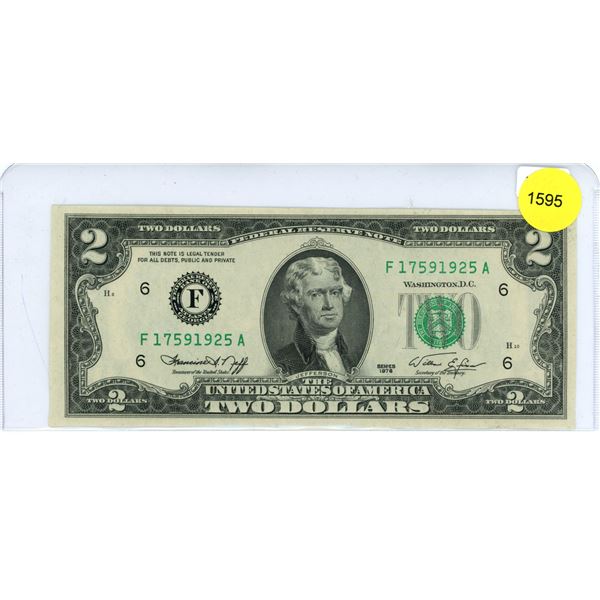 1976 US Two Dollar Bill