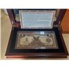 Image 1 : 1899 US One Dollar Silver Certificate Black Eagle in Mahogany Case