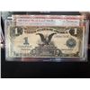 Image 2 : 1899 US One Dollar Silver Certificate Black Eagle in Mahogany Case