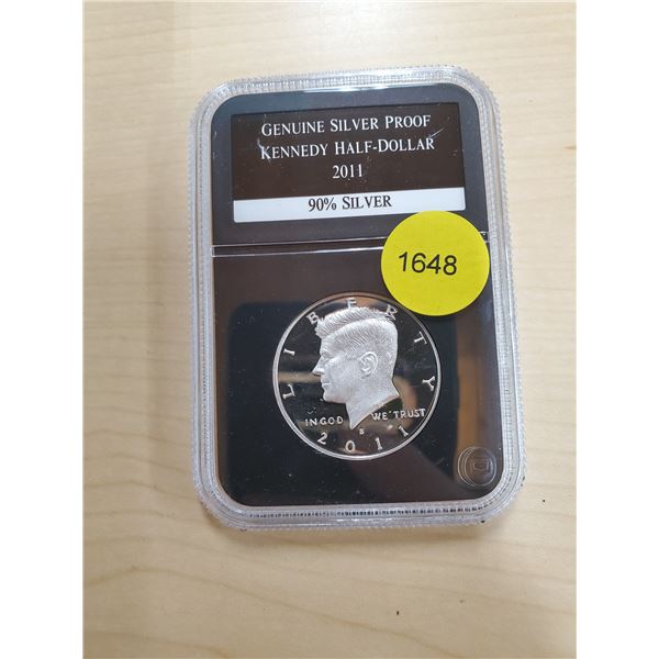 2011 Silver Proof Kennedy Half-Dollar 90% Silver