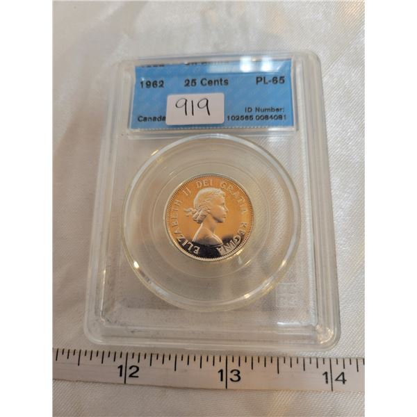 1962 Canada 25¢ 25 cents CCCS PL-65