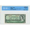 Image 1 : 1954 Canada $1.00 one dollar bill - CCCS UNC-65 gem uncirculated *replacement note
