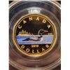 Image 2 : 2019 Canada 1 dollar $1.00 loonie CCCS PF-69 silver, gold plated, colourised