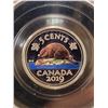 Image 2 : 2019 Canada 5 cents 5¢, silver, colourised, UHC ultra heavy cameo CCCS PF-70