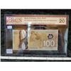 Image 2 : 2011 Bank of Canada $100.00 One Hundred Dollar bill - BCS Very Fine 20 *3 digit Radar Note*