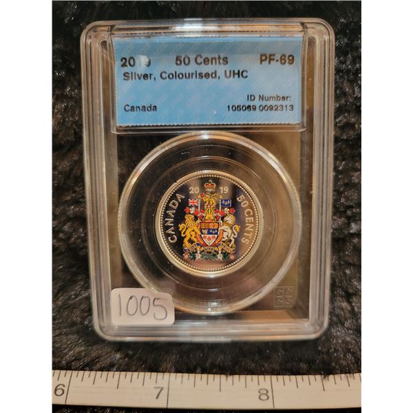 2019 Canada 50¢ fifty cents CCCS PF-69 silver, colourised, UHC
