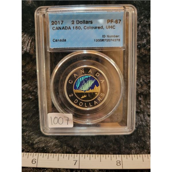 2017 Canada $2.00 Two dollars toonie 'Canada 150' Coloured, UHC CCCS PF-67