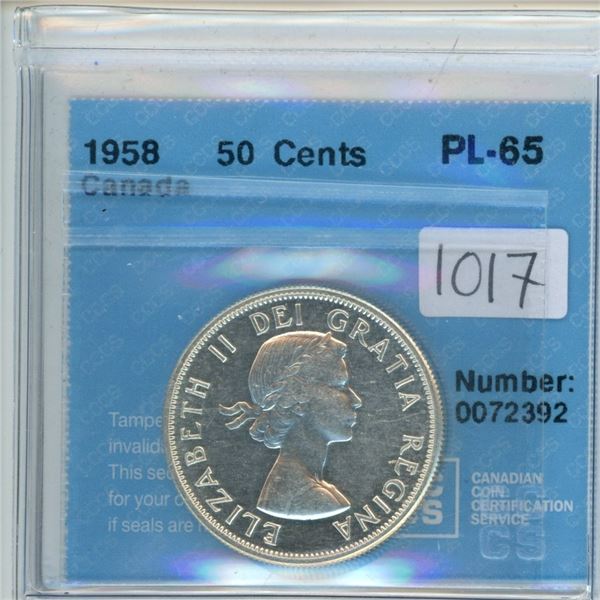 1958 Canada 50 cents CCCS PL-65