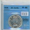 Image 1 : 1958 Canada 50 cents CCCS PL-65