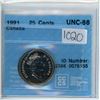 Image 1 : 1991 Canada 25 cents 25¢ CCCS UNC-66