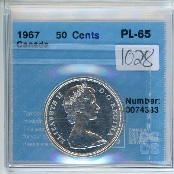 1967 Canada 50 cents 50¢ CCCS PL-65