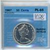 Image 1 : 1967 Canada 50 cents 50¢ CCCS PL-65