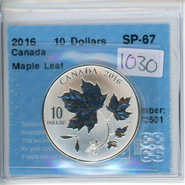2016 Canada 10 dollars $10.00 'Maple Leaf' CCCS SP-67