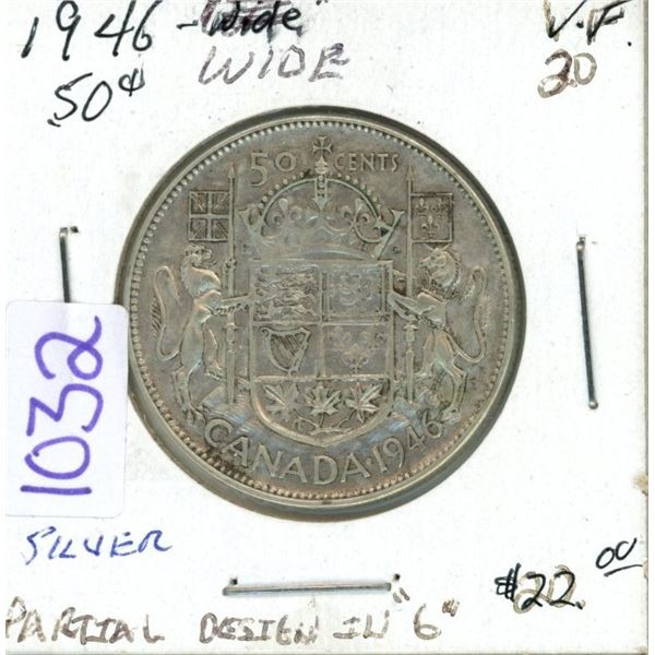 1946 50¢ Silver coin VF-20