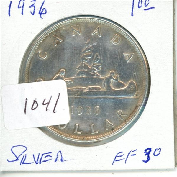 1936 silver dollar $1.00 EF-30
