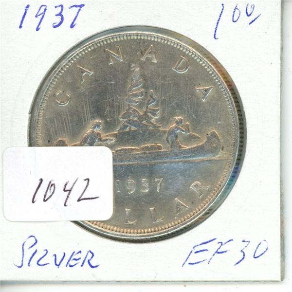 1937 silver dollar $1.00 EF-30