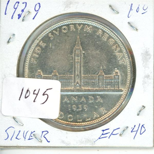 1939 silver dollar $1.00 EF-40