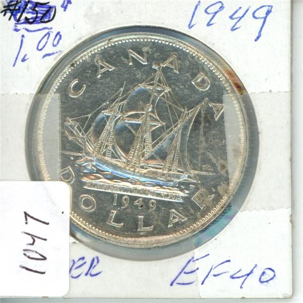 1949 silver dollar $1.00 EF-40
