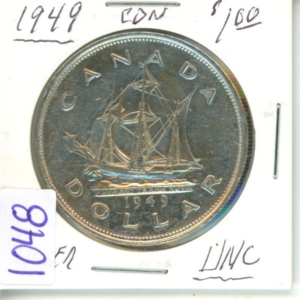 1949 silver dollar $1.00 UNC