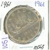 Image 1 : 1961 silver dollar $1.00 MS-62