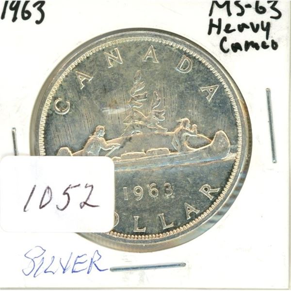 1963 silver dollar $1.00 MS-63 Heavy Cameo