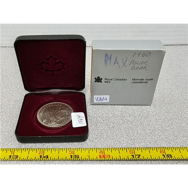 1980 $1 Silver Coin in RCM Box & Outer Cover UNC Polar Bear