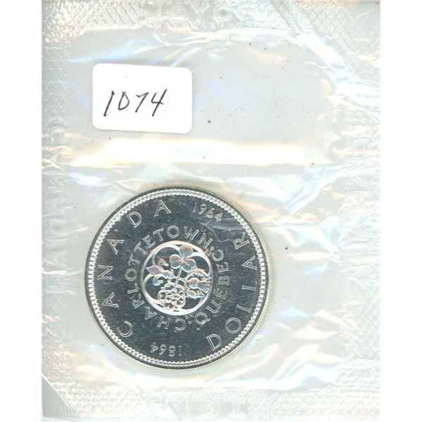 1964 $1 Silver Coin in Original PLO FILM UNC